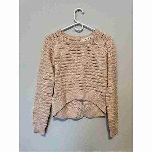 Anthropologie Moth EyeletButton Back Crop Sweater Size Small